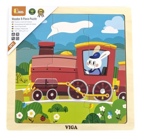 Viga puzzle na podkładce 9 elementów Pociąg sklep dla dzieci TOMI pl