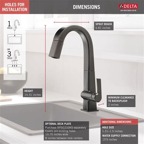 Delta Pivotal Black Stainless Steel Finish Single Handle Pull Down Bar