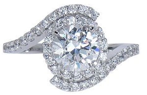 Halo Engagement Rings Lab Grown Diamond Look Cubic Zirconia