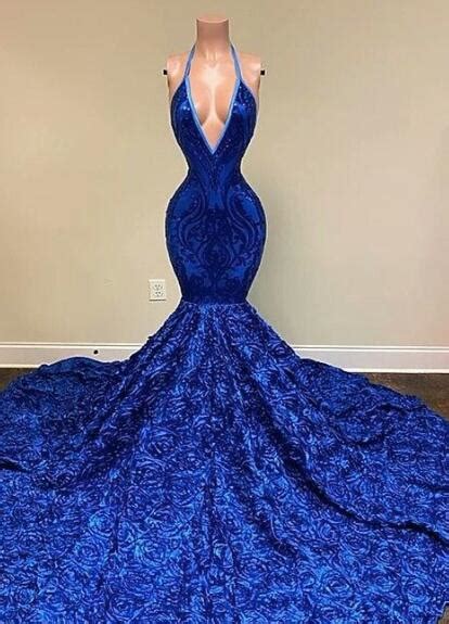 Mermaid Royal Blue Sequin Evening Dresses On Luulla