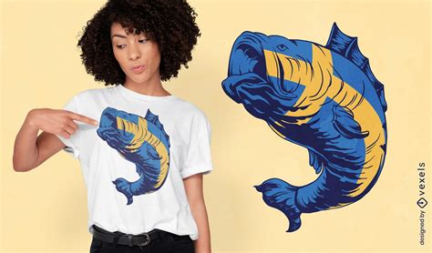 Descarga Vector De Diseño De Camiseta De Pez De Bandera Sueca