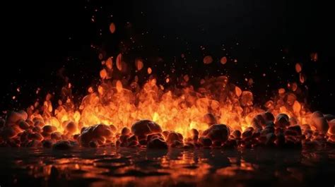 Fire Embers Particles Over Black Background Backdrop Wallpapers