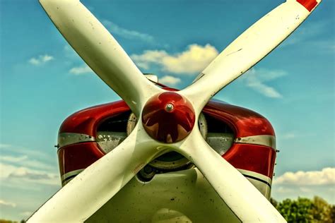 Free Picture Blue Sky Airplane Mechanism Propeller Plane Aircraft