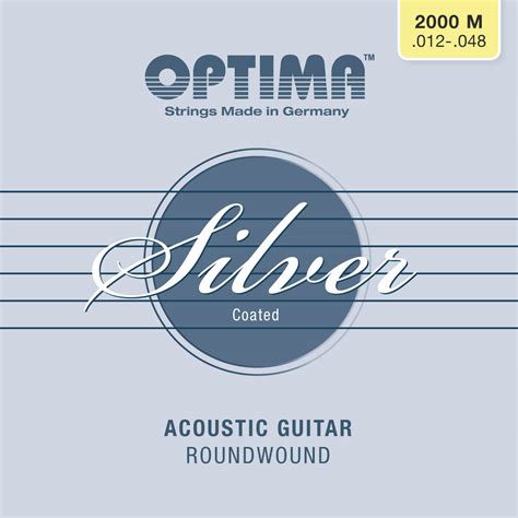 2000 M SILVER ACOUSTICS Guitar Set M Optima Strings Made In Germany