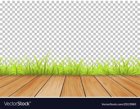 Grass With Wood Background Isolated Summer Vector Image