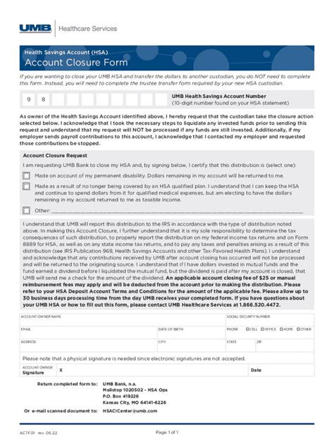 Umb Bank N A Health Savings Account Fill Out Sign Online Dochub