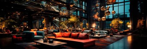 Luxurious Hotel Lobby With Exclusive Furniture And A Luxurious