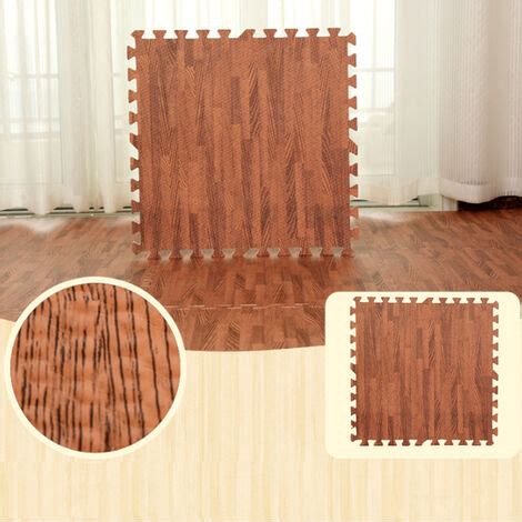 Alfombra De Espuma EVA 12PCS Alfombra Puzzle Madera 60x60