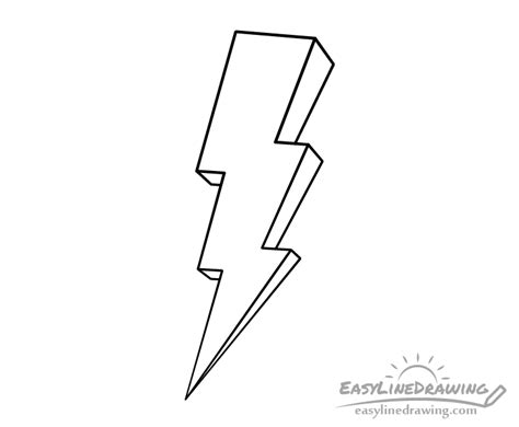 How To Draw A Lightning Bolt Step By Step Easylinedrawing