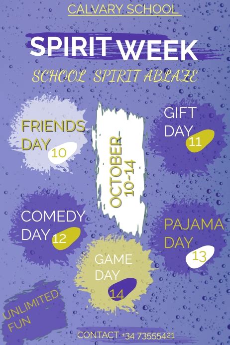 Spirit Week Template Postermywall