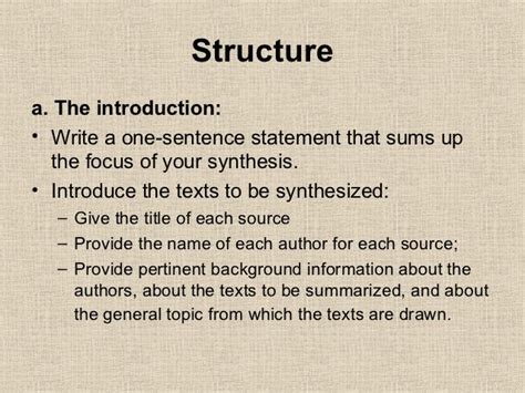 How To Write A Synthesis Essay