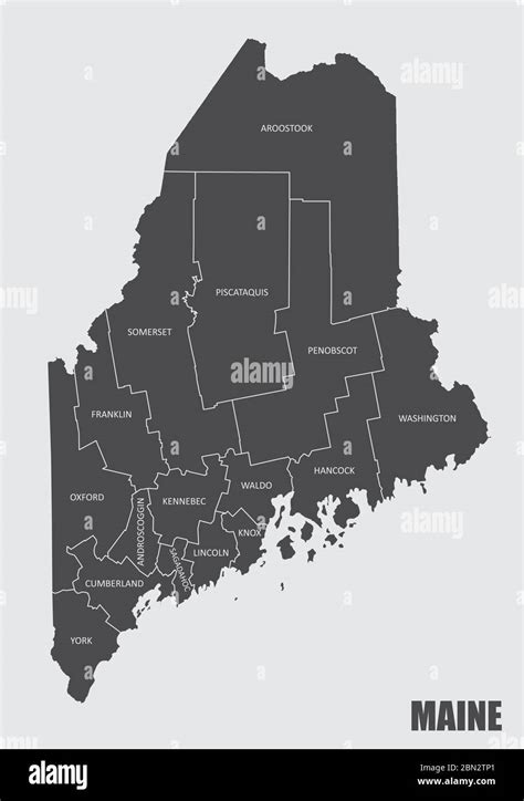 Maine State Map Stock Vector Image And Art Alamy