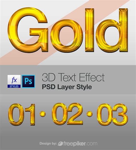 Freepiker | 3d text effect psd layer style