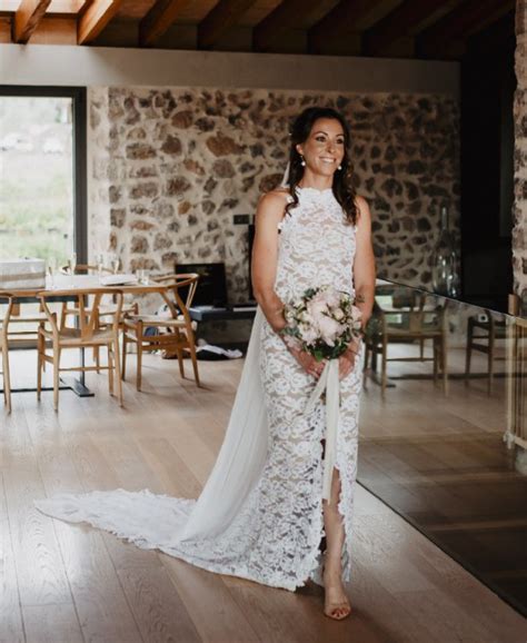 Grace Loves Lace ALEXANDRA White Lace With Nude Lining Used Wedding Dress Save Stillwhite