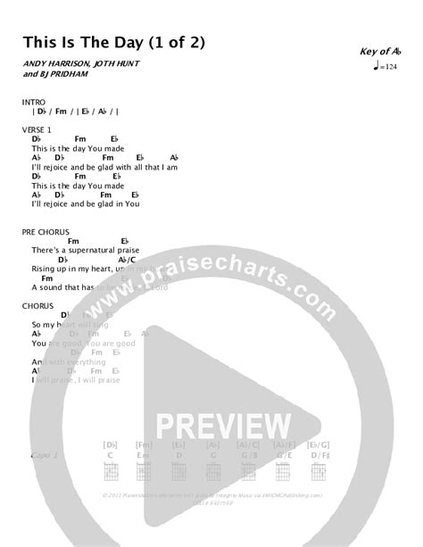 This Is The Day Chords PDF (Planetshakers) - PraiseCharts