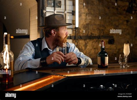 Elegant Mature Man Drinking Whiskey Hi Res Stock Photography And Images