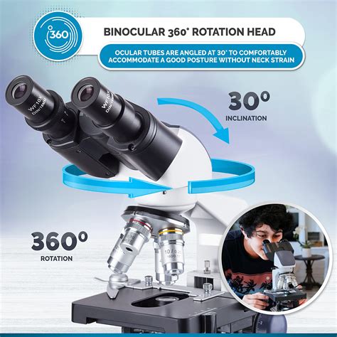 Amscope B120c Siedentopf Binocular Compound Microscope 40x 2500x Magnification Brightfield