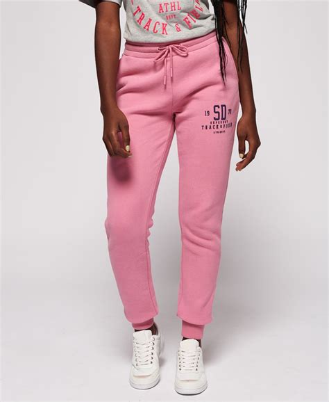 Womens Track And Field Joggers In Lis Pink Superdry Uk