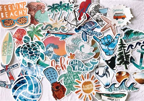 BEACH STICKER PACK Beach Stickers Aesthetic Stickers Boho Etsy Australia