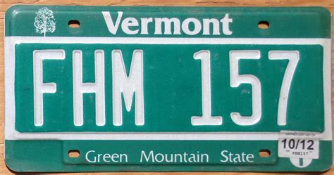 2012 Vermont vg+ | Automobile License Plate Store: Collectible License ...