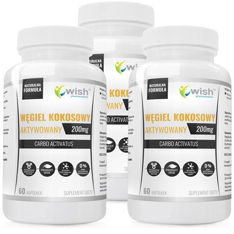 WĘGIEL KOKOSOWY 200mg Aktywowany Aktywny VEGE 180k 13688760933 Allegro pl