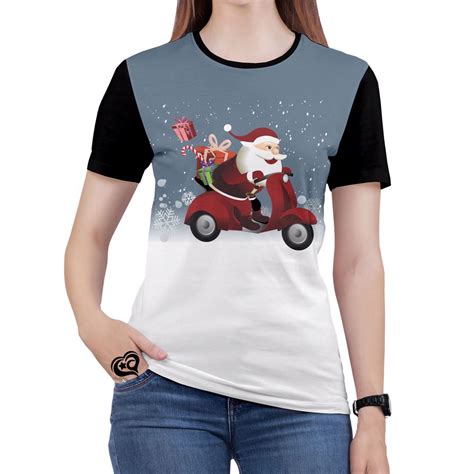 Camiseta Feliz Natal Plus Size Papai Noel Feminina Blusa Cnz Submarino