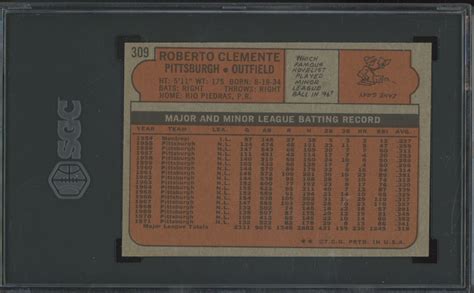 Topps Baseball Roberto Clemente Nm Sgc Ebay