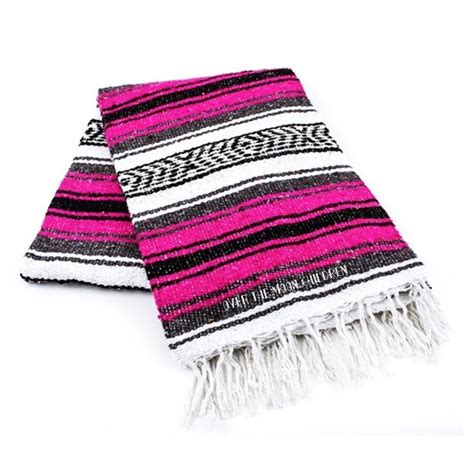 Baja Blanket Hot Pink Mexican Blanket Blanket Mexican Party Supplies