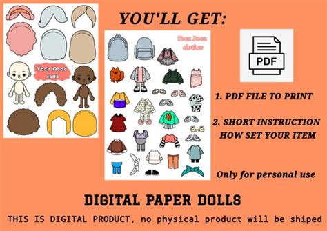 Color Toca Boca Paper Doll And Clothes Toca Boca Papercraft Singapore