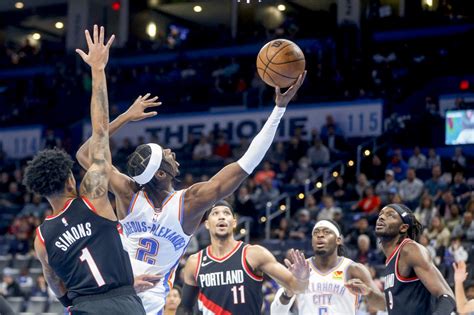 Nba Shai Gilgeous Alexander Propels Thunder Past Blazers Anew