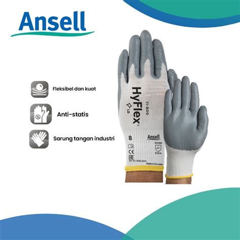 Jual Sarung Tangan Ansell HyFlex 11 800 Safety Gloves Shopee Indonesia