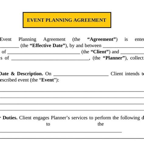 Editable Event Planner Contract Template Event Planner Etsy