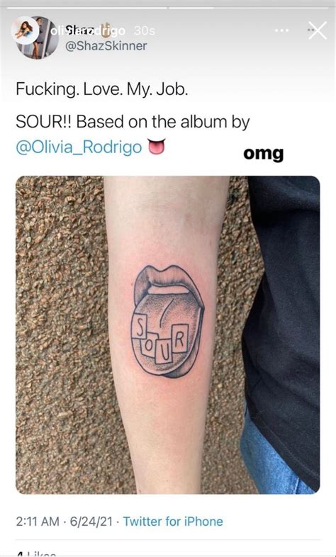 Olivia Rodrigo Sour Tattoo Tattoos Body Art Tattoos Cute Tattoos