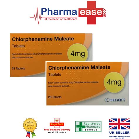 Chlorphenamine Maleate 4 Mg Tablets 28x2 For Hiveshay Fevereczema