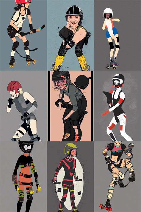 Roller Derby Girls Art