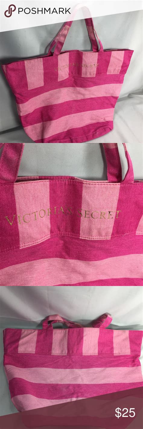 Victoria S Secret Pink Stripe Large Open Tote Bag Victoria Secret