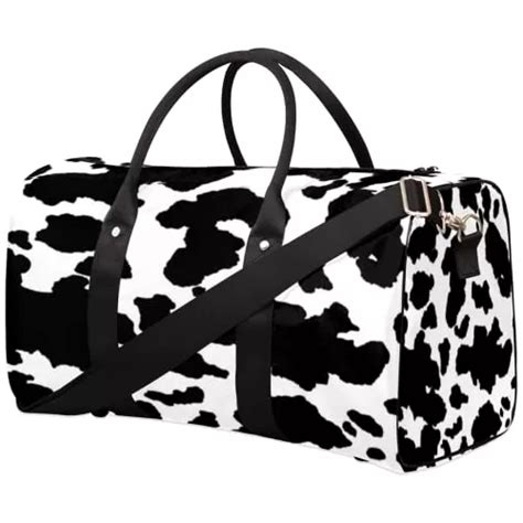 Bolsa De Lona Con Estampado De Vaca En Blanco Y Negro Para V Meses