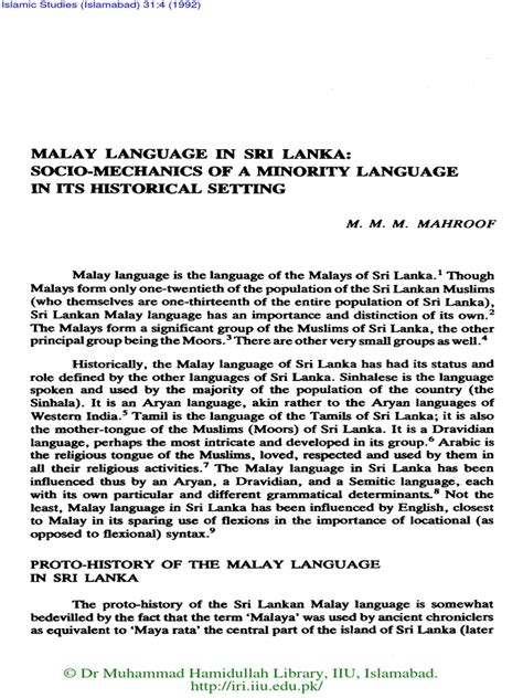 Malaysian Language