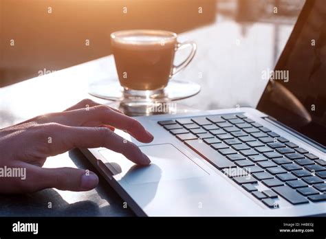 Desk Laptop Coffee Hi Res Stock Photography And Images Alamy