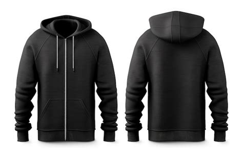 Premium Photo | A black hoodie mockup with a zipper styled with a ...