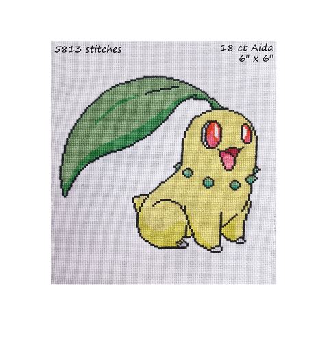 Chikorita Cross Stitch Pattern Etsy Singapore