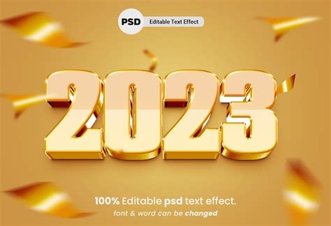 Premium Psd New Year D Editable Text Effect