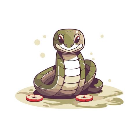 Cute Cobra De Desenho Animado Ilustra O Vetorial Isolada Em Fundo