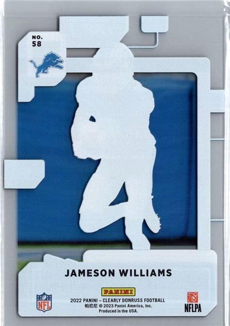 Clearly Donruss Rated Rookie Jameson Williams Rc Detroit Lions