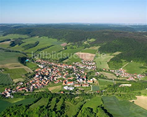 Ershausen Von Oben Stadtrand Mit Landwirtschaftlichen Feldern In