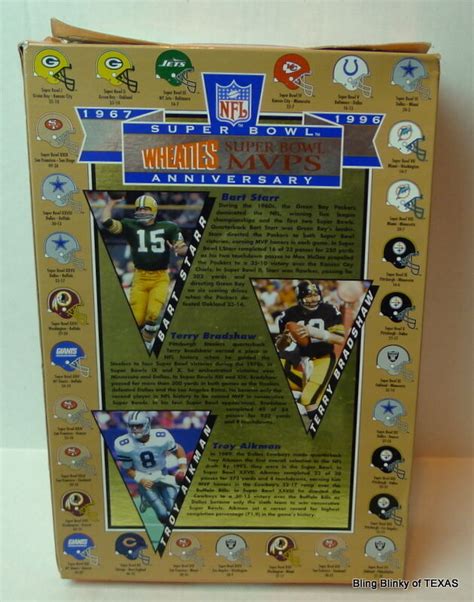 Wheaties 1995 Super Bowl 30th Anniversary Box Aikman Starr Bradshaw