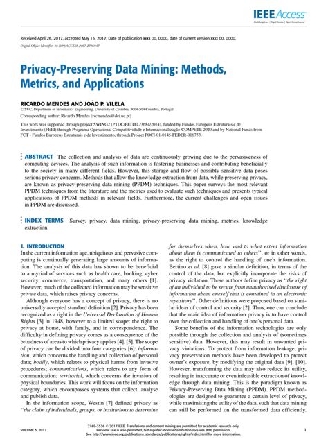 PDF Privacy Preserving Data Mining Methods Metrics And Applications