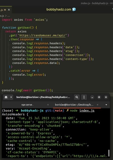 How To Get The Response Headers From An Axios Request Bobbyhadz