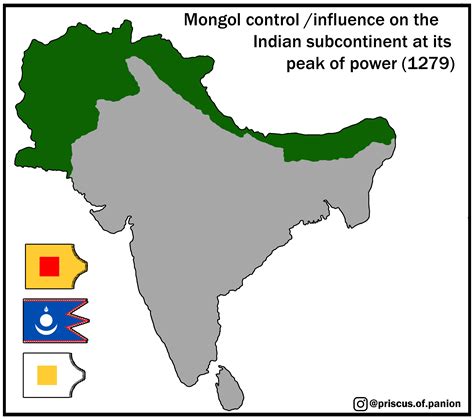 Mongol Control Influence On The Indian Subcontinent At Its Peak Of