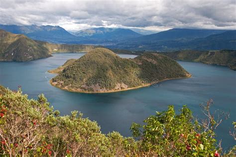 Cuicocha lake and crater stock image. Image of destination - 111142543